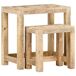 Juego de mesitas auxiliares 2 piezas madera maciza de mango Juego de mesitas auxiliares 2 piezas madera maciza de mango Marrón