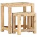 Juego de mesitas auxiliares 2 piezas madera maciza de mango Juego de mesitas auxiliares 2 piezas madera maciza de mango Marrón