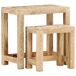 Juego de mesitas auxiliares 2 piezas madera maciza de mango Juego de mesitas auxiliares 2 piezas madera maciza de mango Marrón