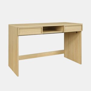 Escritório efeito madeira 2 gavetas e 1 nicho, 120cm, Kuba, Natural, 120x55x77 cm