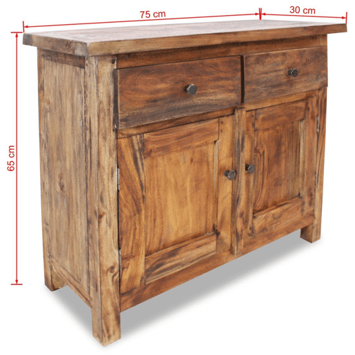 Buffet aparador console armário de armazenamento madeira maciça recuperada 75 cm 4402019