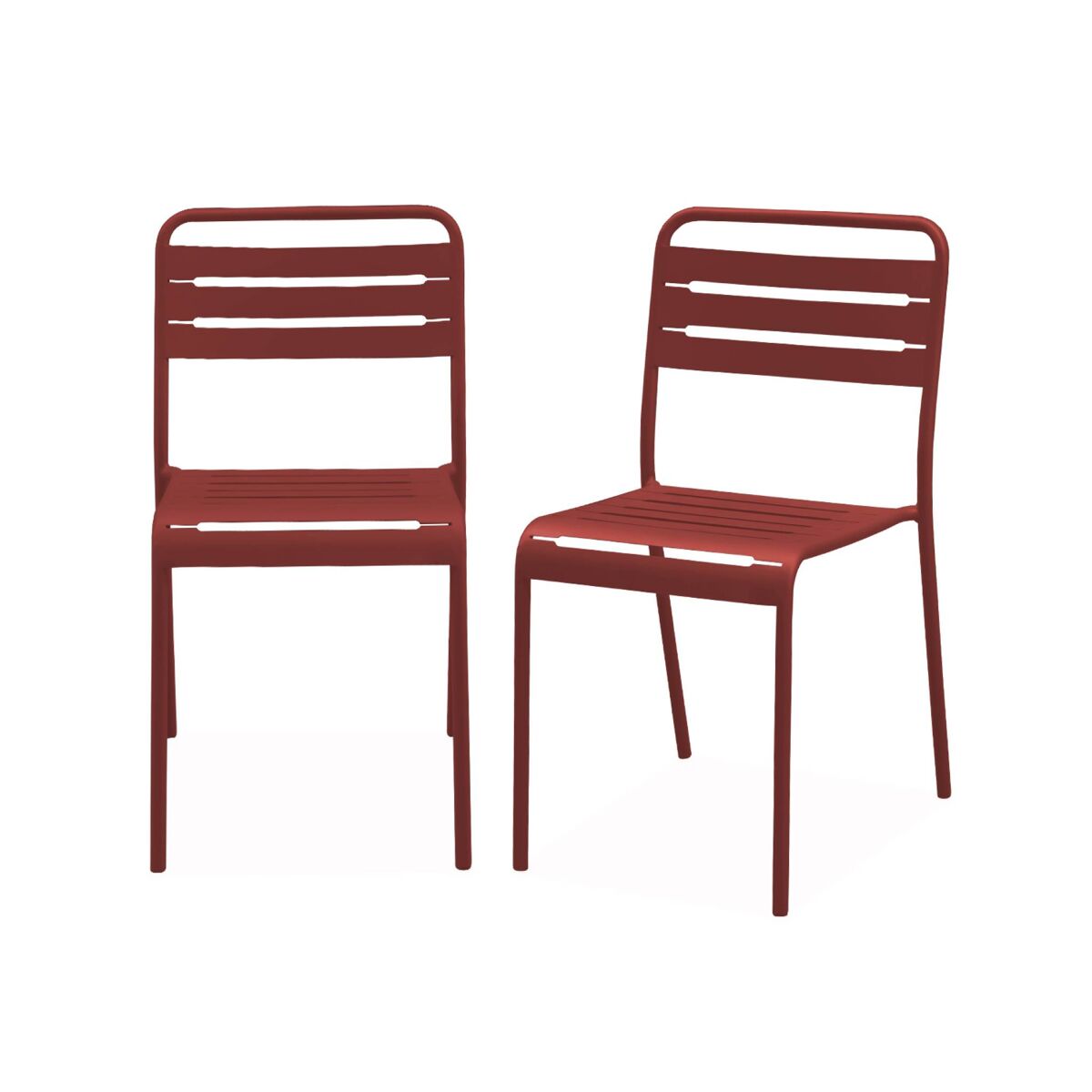 Silla de jardín bistró de acero, set de 2, amelia, tierra de siena, 44x52x79 cm
