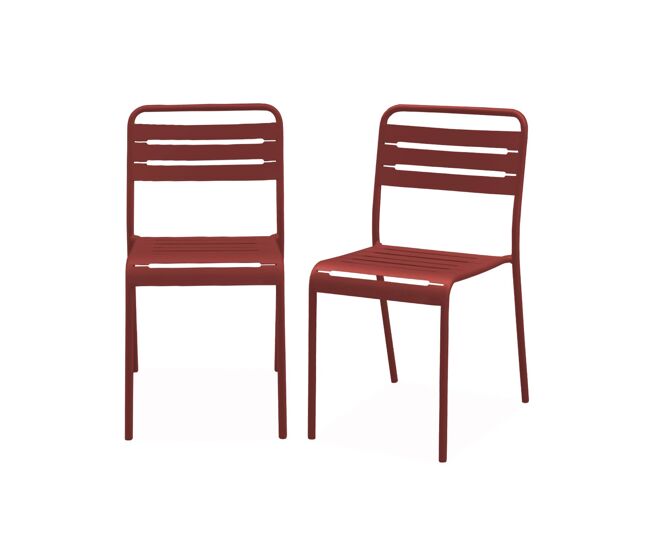 Silla de jardín bistró de acero, set de 2, amelia, tierra de siena, 44x52x79 cm