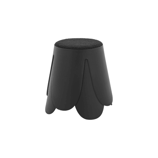 Banco empilhável infantil boucle texturizado, set de 2, Niki kids, Preto, 25x25x31 cm
