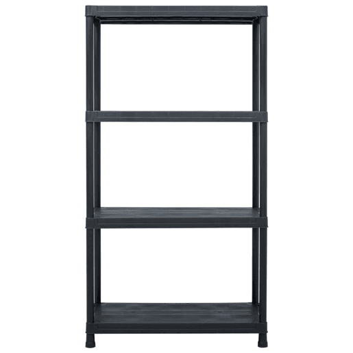 Prateleira de armazenamento 100 kg 60 x 30 x 138 cm plástico preto 02_0000634