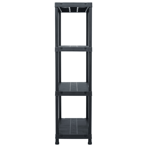 Prateleira de armazenamento 100 kg 60 x 30 x 138 cm plástico preto 02_0000634