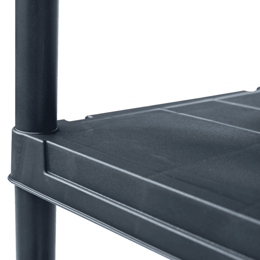Prateleira de armazenamento 100 kg 60 x 30 x 138 cm plástico preto 02_0000634
