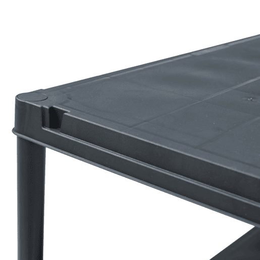 Prateleira de armazenamento 100 kg 60 x 30 x 138 cm plástico preto 02_0000634