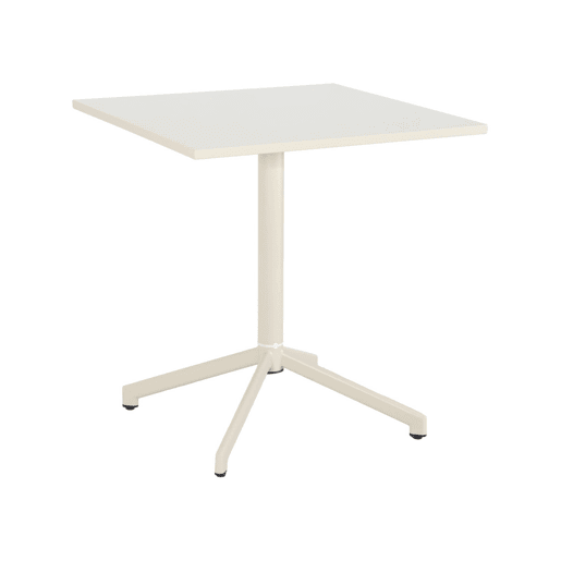 Mesa de jardim bistrô quadrada dobrável de aço, 2 lugares, Chiara, Beige, 70x70x74 cm