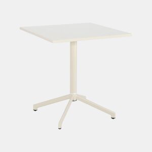 Mesa de jardim bistrô quadrada dobrável de aço, 2 lugares, Chiara, Beige, 70x70x74 cm