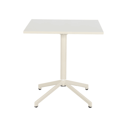 Mesa de jardim bistrô quadrada dobrável de aço, 2 lugares, Chiara, Beige, 70x70x74 cm