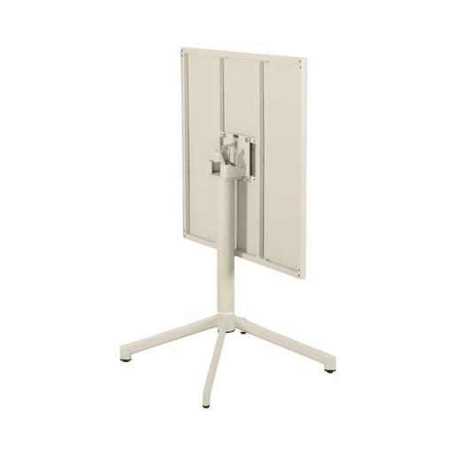 Mesa de jardim bistrô quadrada dobrável de aço, 2 lugares, Chiara, Beige, 70x70x74 cm