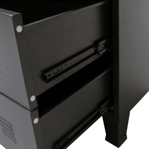 Buffet aparador console armário de armazenamento com gavetas de metal estilo industrial 93 cm preto 4402223
