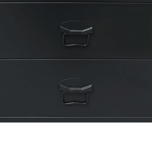 Buffet aparador console armário de armazenamento com gavetas de metal estilo industrial 93 cm preto 4402223