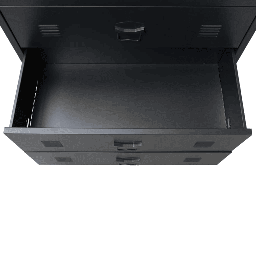 Buffet aparador console armário de armazenamento com gavetas de metal estilo industrial 93 cm preto 4402223
