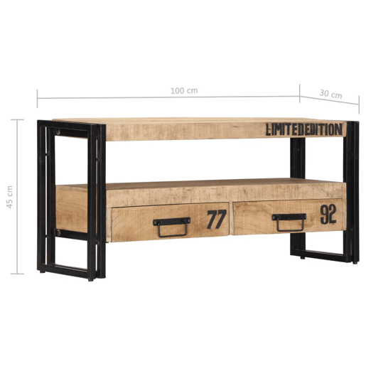Móvel de TV Buffet de TV design prático 100 cm madeira de mangueira maciça 2502272