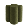 Pufe banqueta trevo bouclé, Clover, Verde caqui, 38x38x40 cm