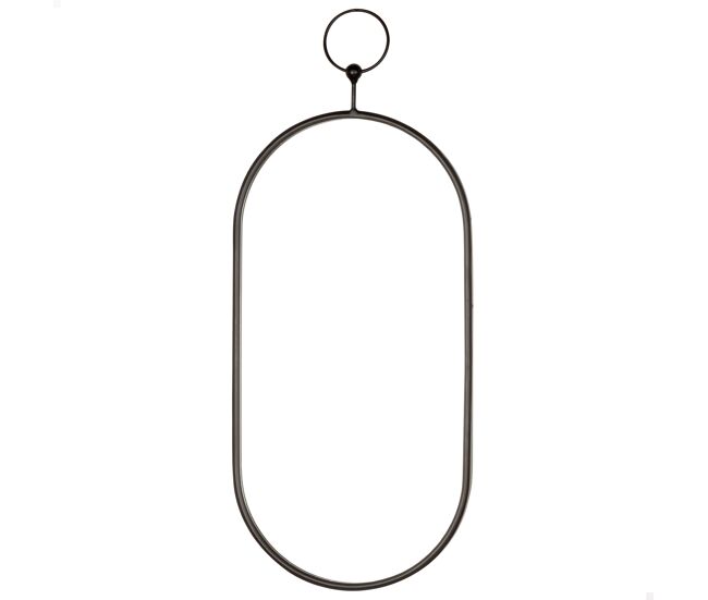 Max home espejo pared ovalado 25x50 cm con marco y enganche metal