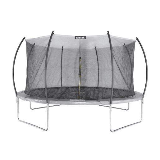 490cm trampolim com rede interior e pacote de acessórios, Jupiter Inner, Cinza, 487x487x90 cm