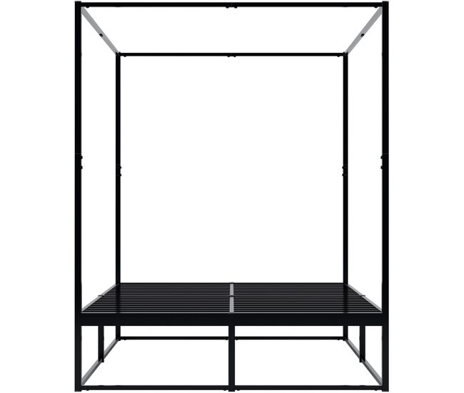 Cama con dosel batoni metal negro 206x145x180 cm