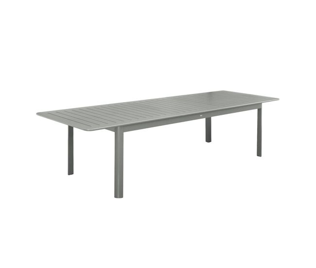 Mesa de jardín extensible de aluminio de 10 plazas, seattle, verde kaki, 290x100x75 cm