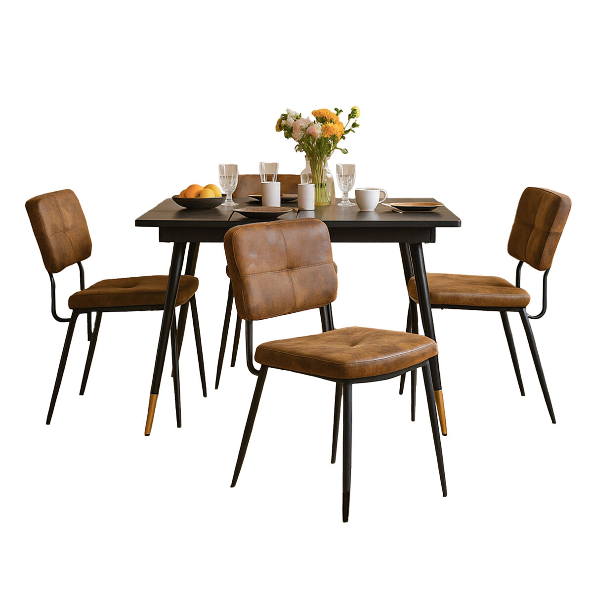 MEUBLES COSY Conjunto Mesa Y Sillas Estilo Industrial