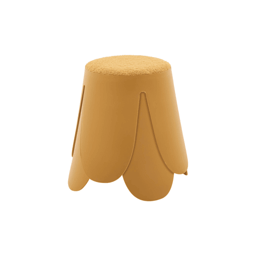 Banco empilhável infantil boucle texturizado, set de 2, Niki kids, Mostarda, 25x25x31 cm