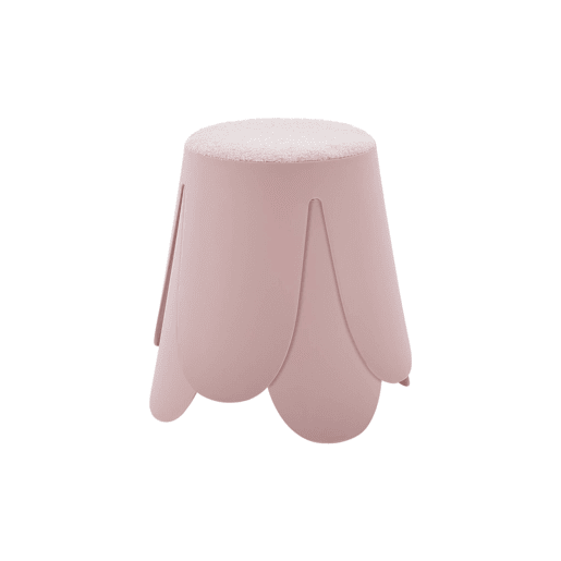 Banco empilhável infantil boucle texturizado, set de 2, Niki kids, Rosa pálido, 25x25x31 cm