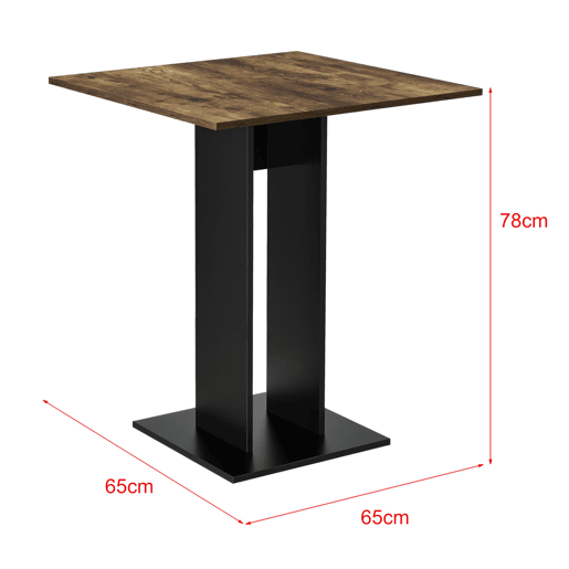 Mesa de jantar quadrada para cozinha sala 78 cm preto marrom 03_0006124
