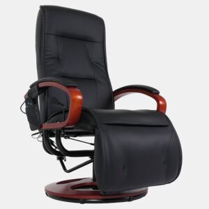 Poltrona de relaxamento com função de massagem 9 programas 5 níveis de intensidade couro preto 04_0006381