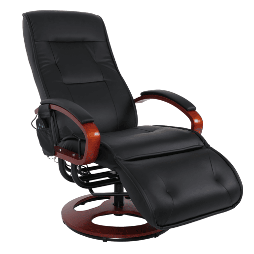 Poltrona de relaxamento com função de massagem 9 programas 5 níveis de intensidade couro preto 04_0006381