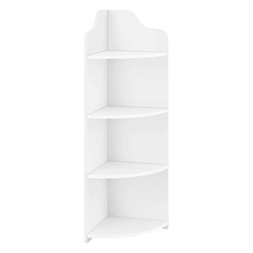 Prateleira de canto para móvel de banheiro com 4 superfícies de armazenamento em madeira composta 90 cm branco 03_0005173 Prateleira de canto para móvel de banheiro com 4 superfícies de armazenamento em madeira composta 90 cm branco 03_0005173