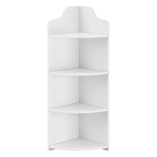 Prateleira de canto para móvel de banheiro com 4 superfícies de armazenamento em madeira composta 90 cm branco 03_0005173 Prateleira de canto para móvel de banheiro com 4 superfícies de armazenamento em madeira composta 90 cm branco 03_0005173