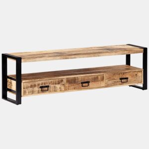 Prático móvel de buffet para TV de design em madeira de mangueira maciça de 150 cm 2502013