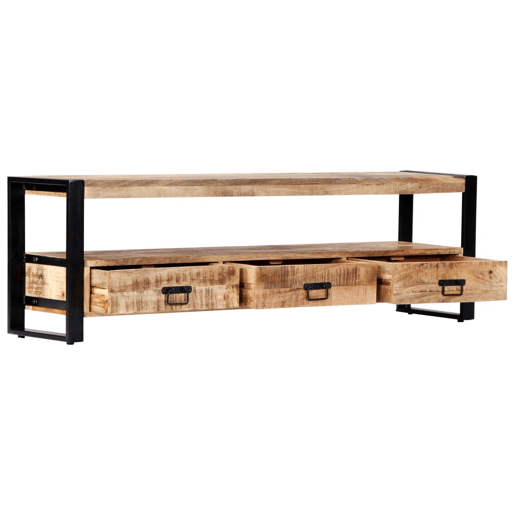 Prático móvel de buffet para TV de design em madeira de mangueira maciça de 150 cm 2502013