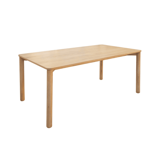 Mesa de jantar retangular madeira para 6 lugares, Solene, Natural, 180x100x75 cm
