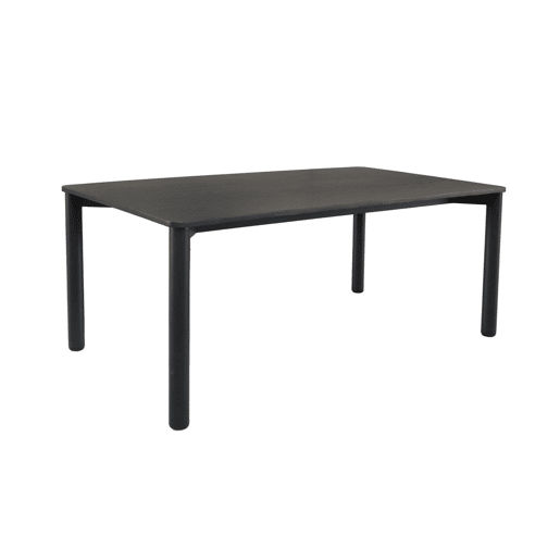 Mesa de jantar retangular madeira para 6 lugares, Solene, Preto, 180x100x75 cm