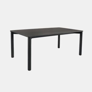 Mesa de jantar retangular madeira para 6 lugares, Solene, Preto, 180x100x75 cm