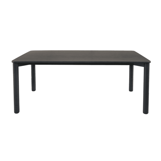 Mesa de jantar retangular madeira para 6 lugares, Solene, Preto, 180x100x75 cm