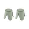 Banco empilhável infantil boucle texturizado, set de 2, Niki kids, Verde celadon, 25x25x31 cm