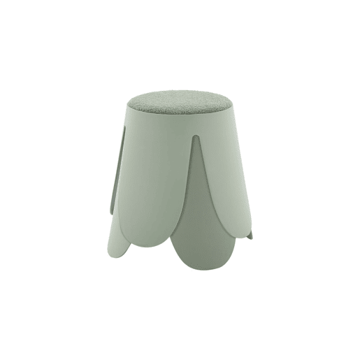 Banco empilhável infantil boucle texturizado, set de 2, Niki kids, Verde celadon, 25x25x31 cm