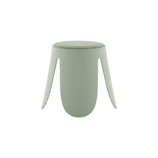 Banco empilhável infantil boucle texturizado, set de 2, Niki kids, Verde celadon, 25x25x31 cm
