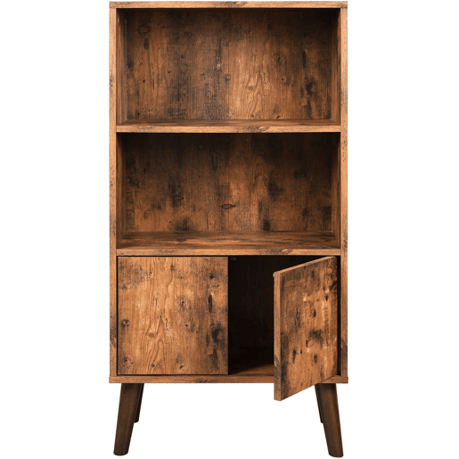 Prateleira de cômoda de 3 níveis, estilo industrial, painel de aglomerado marrom 12_0000490