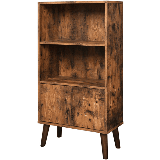 Prateleira de cômoda de 3 níveis, estilo industrial, painel de aglomerado marrom 12_0000490