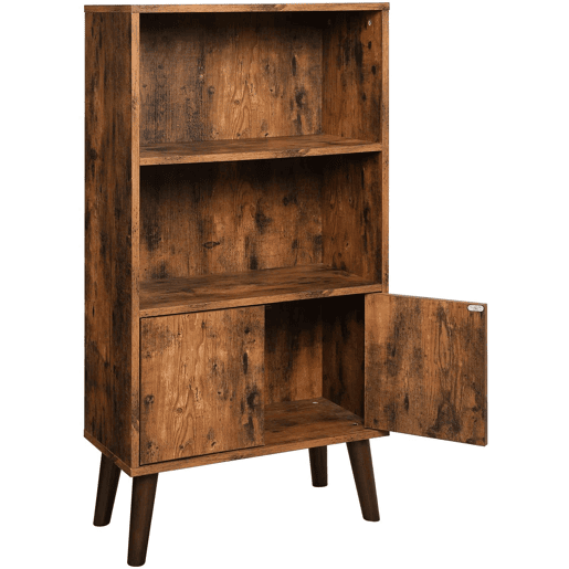 Prateleira de cômoda de 3 níveis, estilo industrial, painel de aglomerado marrom 12_0000490