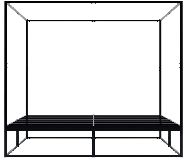 Cama con dosel batoni metal negro 206x205x180 cm