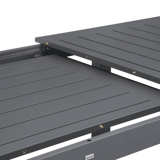 Mesa de jardim extensível em alumínio, 6 lugares, Seattle, Antracite, 218.5x89x75 cm