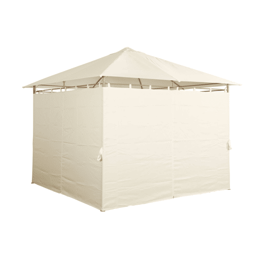 Pérgola de 3x3m com cortinas, Elusa, Cru, 299x299x262 cm