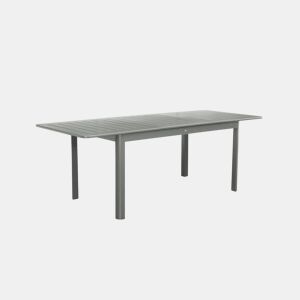 Mesa de jardim extensível em alumínio, 6 lugares, Seattle, Verde caqui, 218.5x89x75 cm