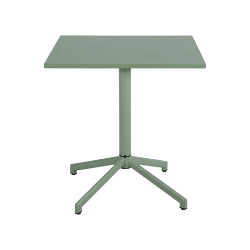 Mesa de jardim bistrô quadrada dobrável de aço, 2 lugares, Chiara, Verde cinzento, 70x70x74 cm